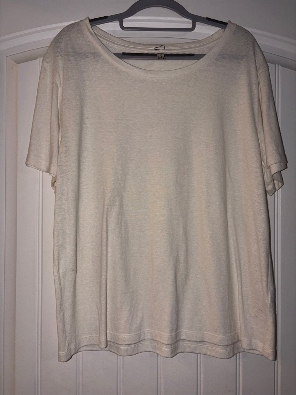 Relaxed Short Sleeve Crewneck Tee in Cream